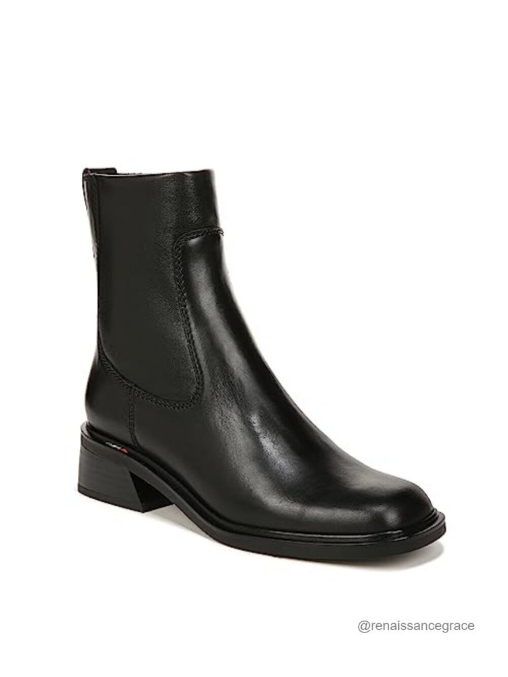 Franco Sarto Women's Ankle Bootie Low Block Heel Square Toe Zip